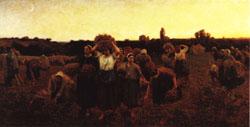 Jules Breton The Recall of the Gleaners oil painting image